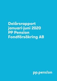 PP Pension Fondförsäkring AB delårsrapport januari-juni 2020