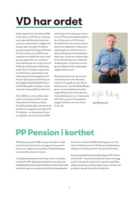 PP Pension Tjänstepensionsförening delårsrapport januari-juni 2020