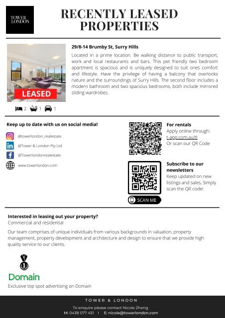 Tower & London Pty Ltd - Properties for lease 