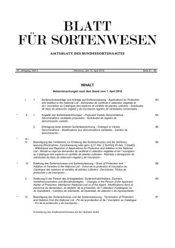 April 2010 - Bundessortenamt