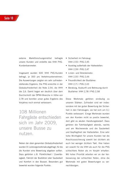 Jahresbericht 2009 VHH PVG-Unternehmensgruppe