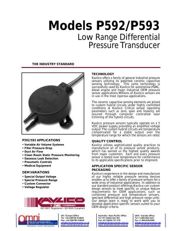 Models P592/P593 - Omni Instruments