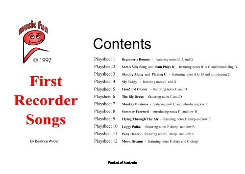First Recorder Songs - Music Fun