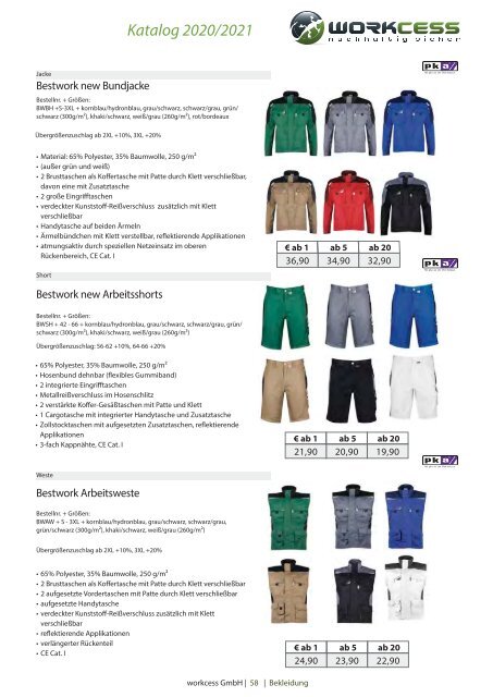 workcess Gesamtkatalog 2020/2021