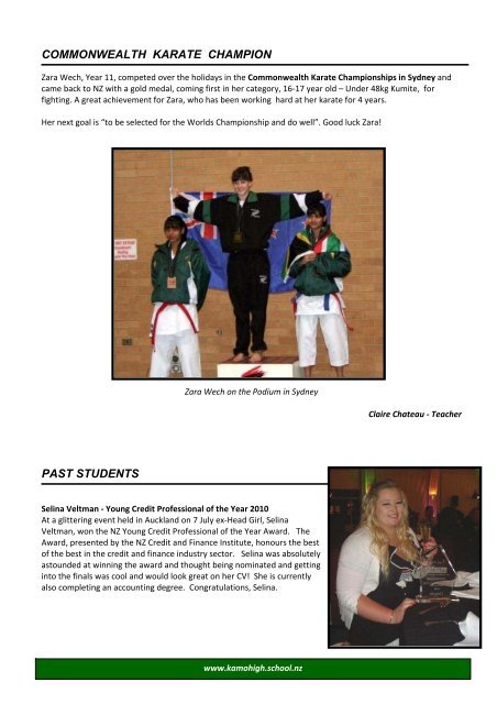 Newsletter August 2011 - Kamo High School