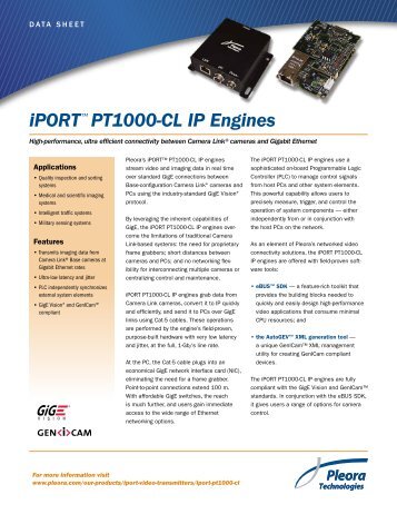 iPORT™ PT1000-CL IP Engines - Imaging Products