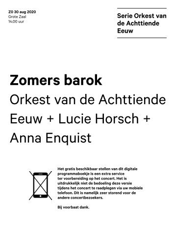 2020 08 30 Orkest van de 18e Eeuw + Lucie Horsch + Anna Enquist