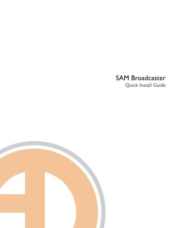 SAM Broadcaster Quick Install Guide - Spacial Audio Solutions