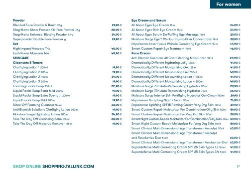 Tallink Silja Line perfumes/cosmetics/fashion 9/2020-4/2021 pricelist