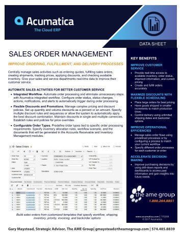 Acumatica Sales Order Management Data-Sheet