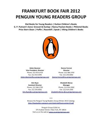 frankfurt book fair 2012 penguin young readers group
