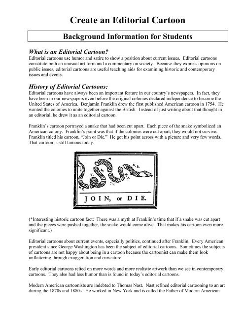 Create An Editorial Cartoon Nie