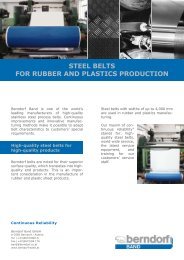 Steel belts for rubber and plastics production - Berndorf Band ...