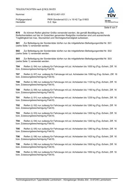 TEILEGUTACHTEN nach §19(3) Stvzo Nummer 08-8012-A01-V01 ...