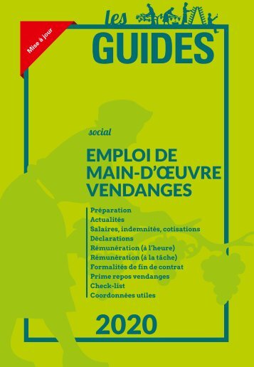 Les Guides du SGV - Emploi de main-d'œuvre vendange 2020 (mise à jour 2808)