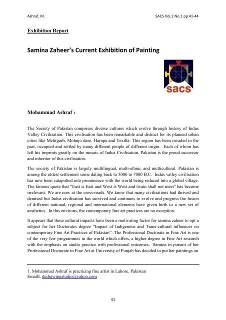 Samina Zaheer's Current Exhibition of Painting - Edge Hill University