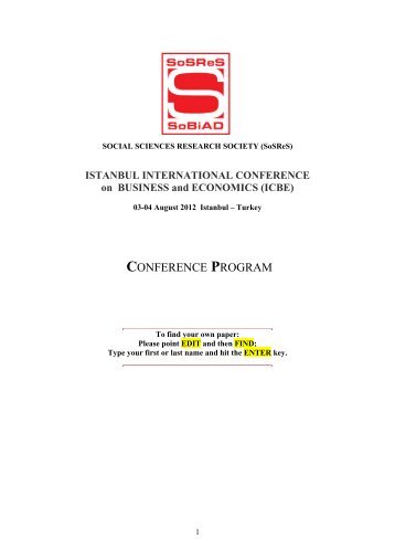 conference program - istanbul international conference on business ...