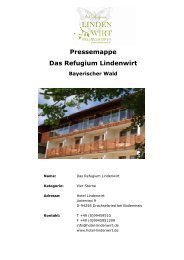 Pressemappe Refugium Lindenwirt - Hotel Lindenwirt