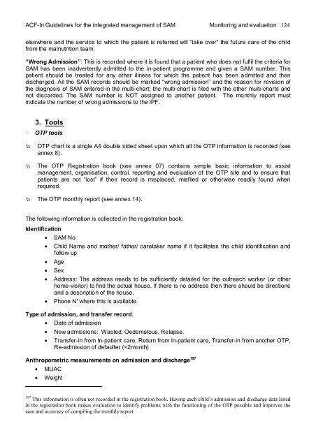 guidelines for the integrated management of severe acute malnutrition