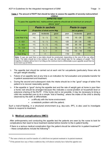 guidelines for the integrated management of severe acute malnutrition