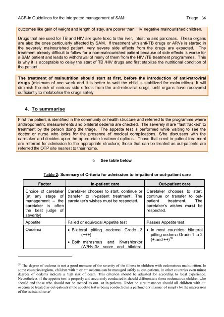 guidelines for the integrated management of severe acute malnutrition