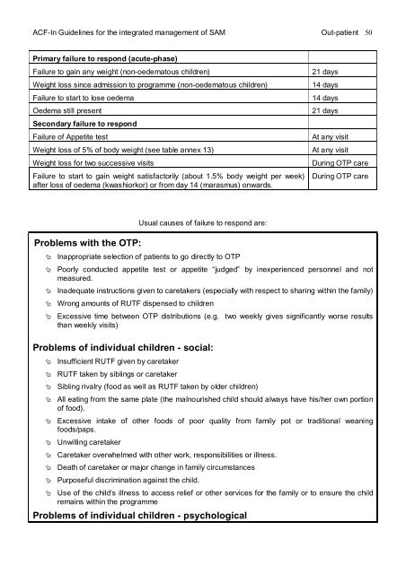 guidelines for the integrated management of severe acute malnutrition