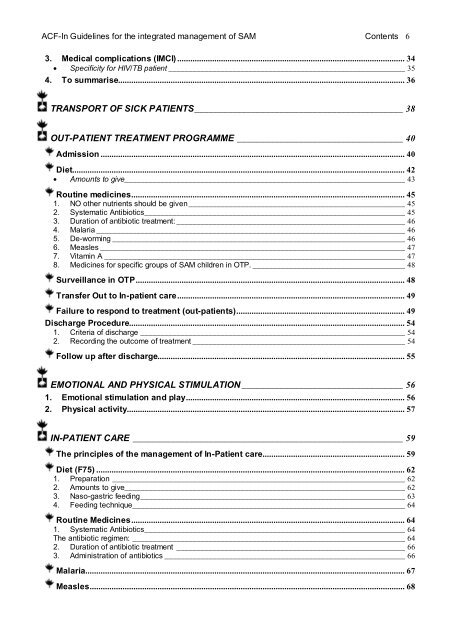 guidelines for the integrated management of severe acute malnutrition