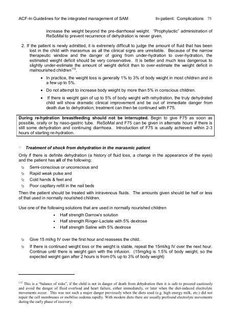 guidelines for the integrated management of severe acute malnutrition