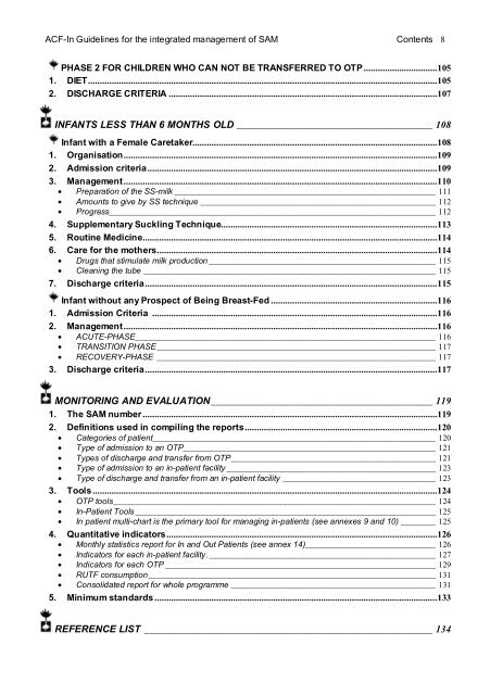 guidelines for the integrated management of severe acute malnutrition