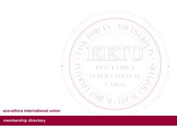 membership directory eco-ethics international union - EEIU