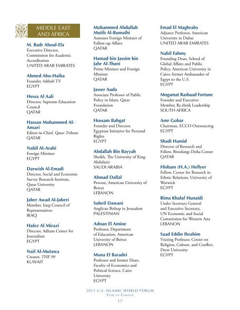 Forum Agenda and Participant Biographies - Brookings Institution