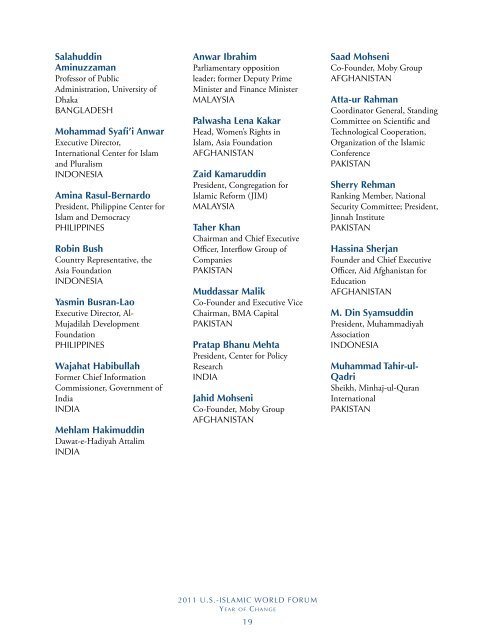 Forum Agenda and Participant Biographies - Brookings Institution