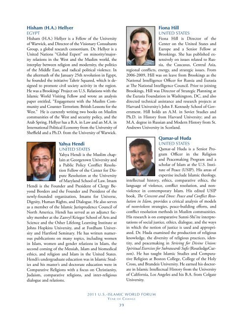 Forum Agenda and Participant Biographies - Brookings Institution