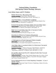 National Kidney Foundation Spring Clinical Meetings 2010 Abstracts