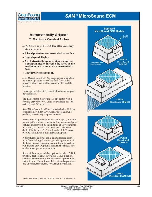 Sam Microsound Ecm Clean Rooms International Inc