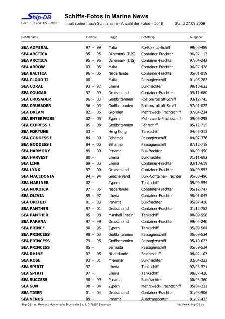 Schiffs-Fotos in Marine News - Ship-DB Schiffsdatenbank