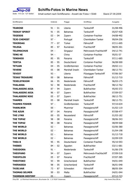 Schiffs-Fotos in Marine News - Ship-DB Schiffsdatenbank