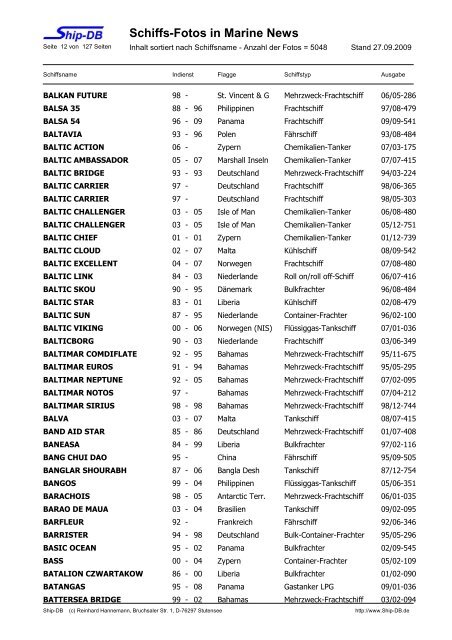 Schiffs-Fotos in Marine News - Ship-DB Schiffsdatenbank
