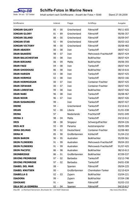 Schiffs-Fotos in Marine News - Ship-DB Schiffsdatenbank