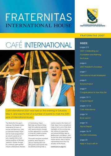 Café InTeRnATIonAL - International House - University of Melbourne