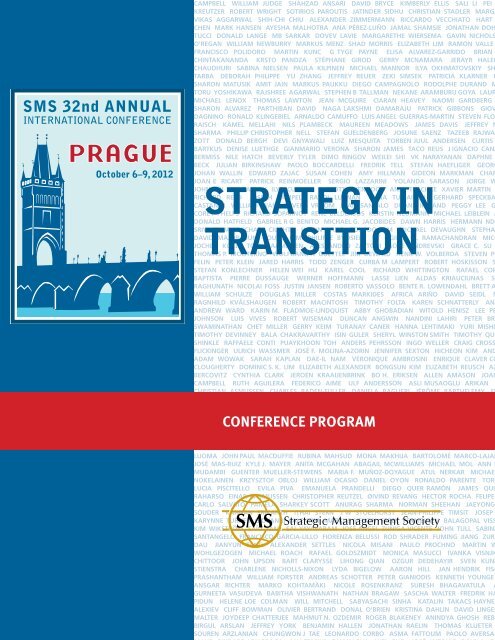 Prague Program Booklet - Strategic Management Society