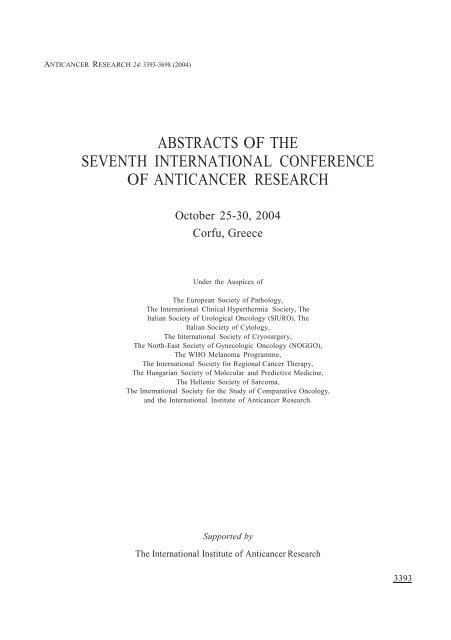abstracts of the seventh international conference of anticancer ...