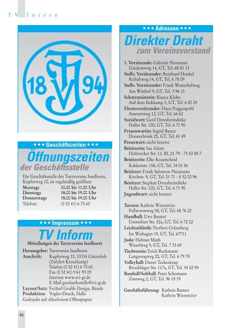 TV Inform Nr.80_1 - Turnverein Isselhorst v. 1894 eV