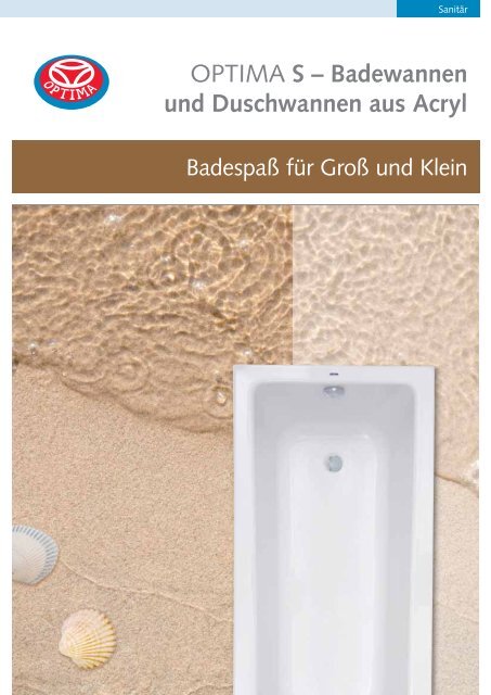 OPTIMA S – Badewannen und Duschwannen aus Acryl - Heinrich ...