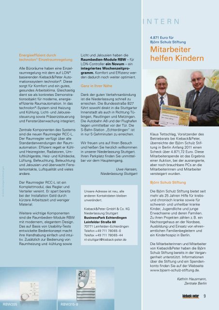 Aufstehen - Kieback & Peter GmbH