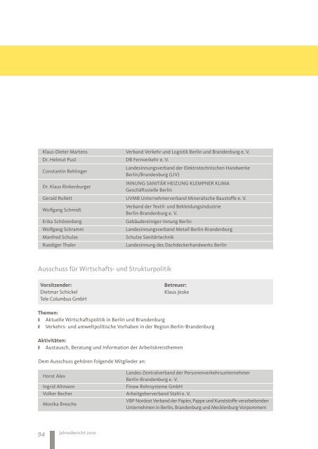 UVB Jahresbericht 2010 - Unternehmensverbände Berlin ...