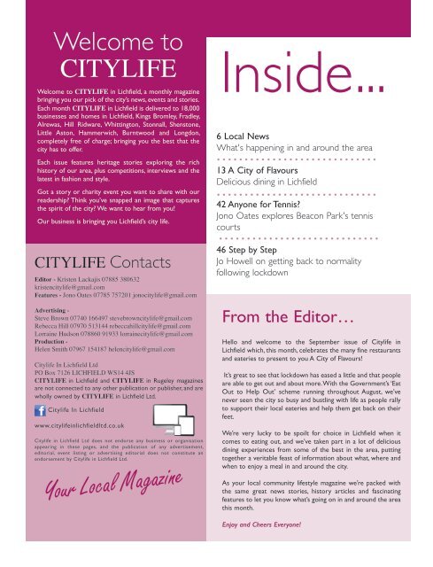 Citylife in Lichfield September 2020