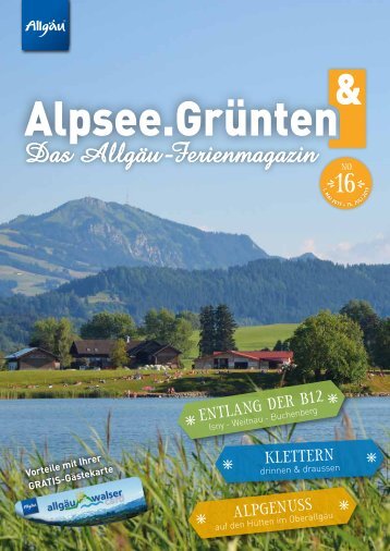 Alpsee Grünten & - Das Allgäu Ferienmagazin "Ausgabe 16"