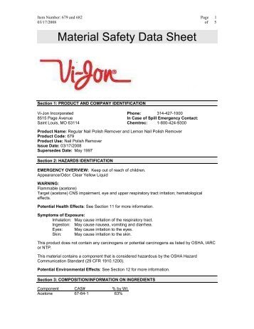 Material Safety Data Sheet - Vi-jon Laboratories, Inc.