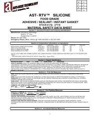 ast- rtv™ silicone food grade adhesive / sealant / instant gasket